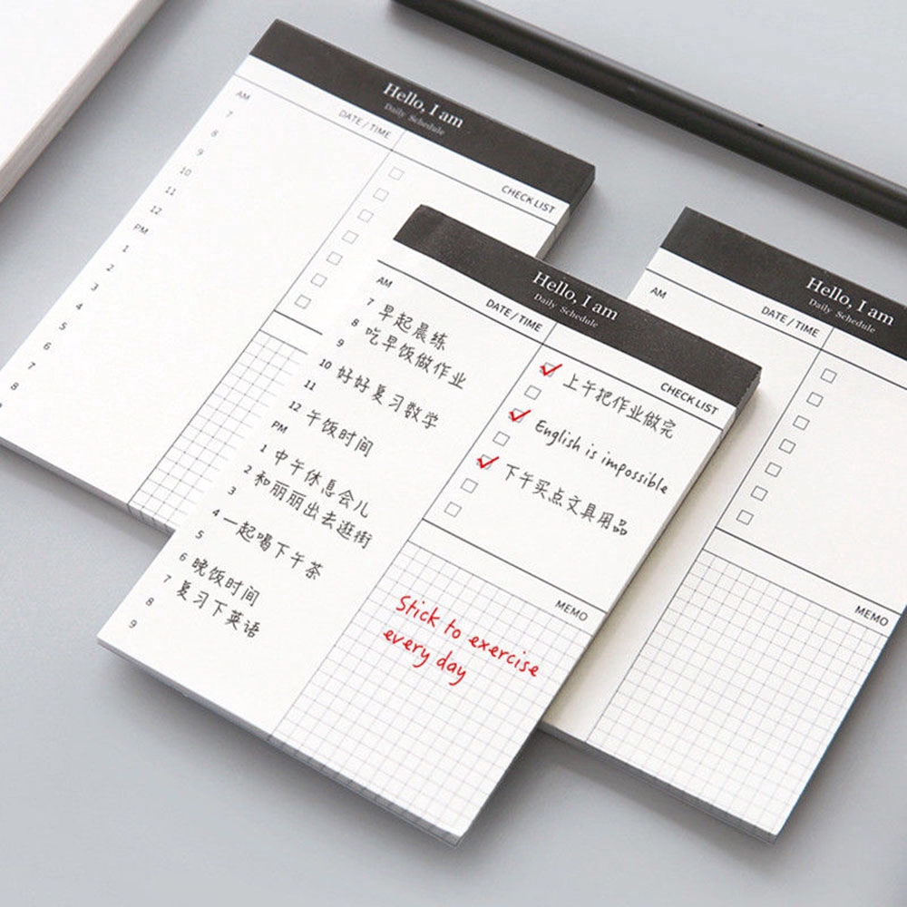 แผ่นบันทึกกระดาษขนาดเล็กวางแผนรายวันโต๊ะทํางานตรวจสอบรายการ Notepad To Do List Schooll Office เครื่อ