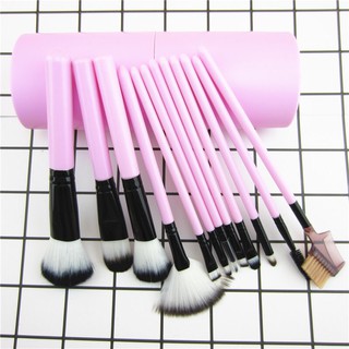 (คละสี ) แปรงแต่งหน้า 12 ชิ้น พร้อมกล่องมืออาชีพ แบบมืออาชีพ Professional Brush Set