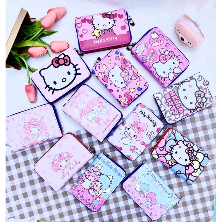 พร้อมส่ง กระเป๋าซิปรอบลายการ์ตูน มีสายคล้องมือ #มีบริการเก็บเงินปลายทาง