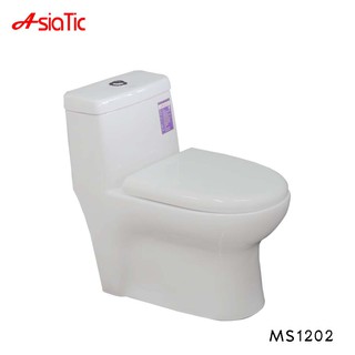 Asiatic สุขภัณฑ์ชิ้นเดียวพร้อมฝารองนั่ง รุ่น MS1202 White