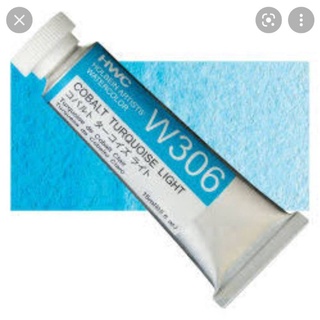 Cobalt turquoise light 5ml/15ml/60ml (W106/W306/WW106 ) Series D สีน้ำ โฮลเบน Holbein Artist Watercolor ホルベイン透明水彩絵具