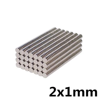 10/50ชิ้น แม่เหล็กนีโอไดเมียม 2x1มิล แม่เหล็กแรงดูดสูง 2*1มิล Magnet Neodymium 2x1mm แม่เหล็กแรงสูง กลมแบน 2*1mm