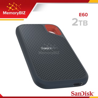 SanDisk PORTABLE Extreme SSD 2TB เอสเอสดีพกพา (SDSSDE60-2T00-G25#) ถ่ายโอนข้อมูล โน๊ตบุ๊ค PC โทรศัพท์ ประกัน Synnex 3ปี