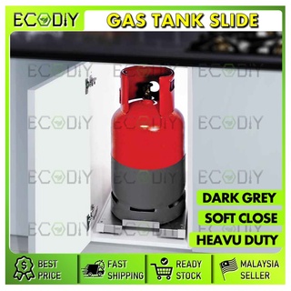 Ecodiy HEAVY DUTY ที่ใส่ถังแก๊ส แบบนุ่ม ปิดถังแก๊ส ตู้ครัว ลูกกลิ้งสไลด์ / ลูกกลิ้งถังแก๊ส ดึงออก สไลด์