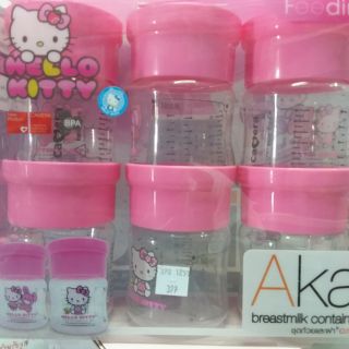 ถ้วนเก็บน้ำนมและอาหารHello kitty แท้ แพค6ใบ