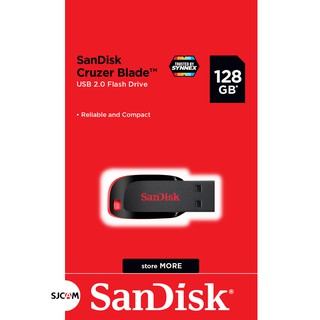 SanDisk Flash Drive CRUZER BLADE 128GB USB2.0 (SDCZ50-128G-B35) แฟลชไดร์ฟ ใส่ โน๊ตบุ๊ค เครื่องเสียง รับประกัน Synnex 5ปี