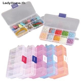 Ladyhome กล่องพลาสติก 10 ช่อง ปรับได้ สําหรับเก็บเครื่องประดับ ลูกปัด