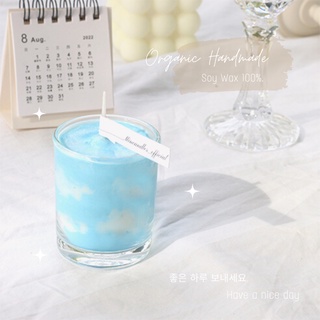 (พร้อมส่ง) 민 เทียนก้อนเมฆ Cloud candle เทียนท้องฟ้า Sky candle เทียนหอมมินิมอล เทียนตกแต่ง เทียนน่ารัก เทียนหอมไขถั่วเหล