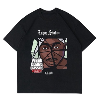 คอตต้อนคอกลมเสื้อยืด | ขนาดใหญ่ | Tupac SHAKUR | คลาสสิก คุณภาพดี สไตล์ตะวันตก | แร็ปฮิปฮอป | เสื้อยืด เสื้อผ้า | เสื้อย