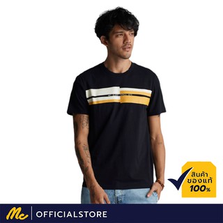 เสื้อยืดหลวม# Mc Jeans เสื้อยืดผู้ชาย เสื้อแขนสั้น เสื้อยืด MC ADVENTURE สีดำ ผ้านุ่ม ระบายอากาศได้ดี MTSZ543