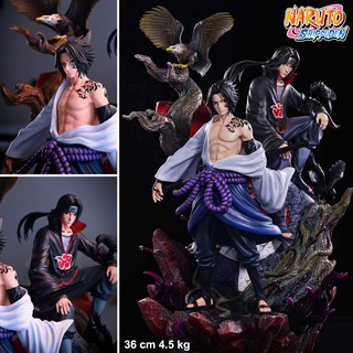 ฟิกเกอร์ งานปั้น GK Naruto Shippuden นารูโตะ ชิปปุเดง นินจาจอมคาถา โอ้โฮเฮะ Uchiha Itachi &amp; Sasuke อุจิวะ อิทาจิ ซาสึเกะ