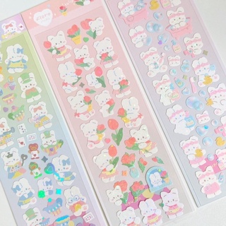 🌟Rabbit Bunny Sticker สติกเกอร์กระต่ายน่ารัก สติกเกอร์พร้อมส่ง สติกเกอร์ตกแต่งน่ารัก สติ๊กเกอร์แต่งสมุด