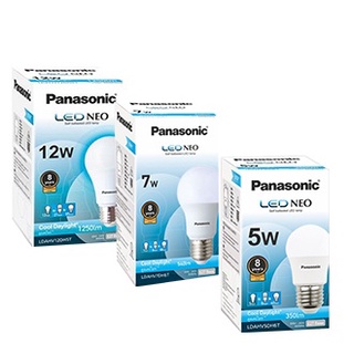 Panasonic พานาโซนิค หลอดไฟ LED แสงสีขาว ขนาด 5 / 7 / 12 วัตต์