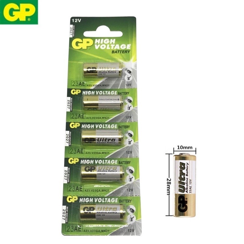 GP Battery ถ่าน Alkaline Battery 12V. รุ่น GP23AE / 27A(1 แพ็ค 5 ก้อน)