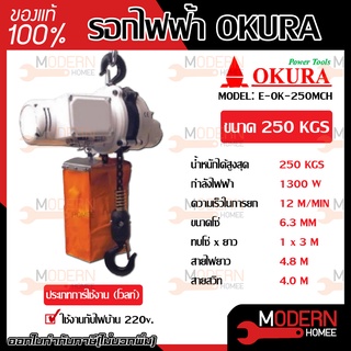 OKURA รอกไฟฟ้าแบบพกพา 250 กิโลกรัม รุ่น E-OK-250 MCH  รอกโซ่ไฟฟ้าแบบพกพา รอกโซ่ รอกไฟฟ้า รอก