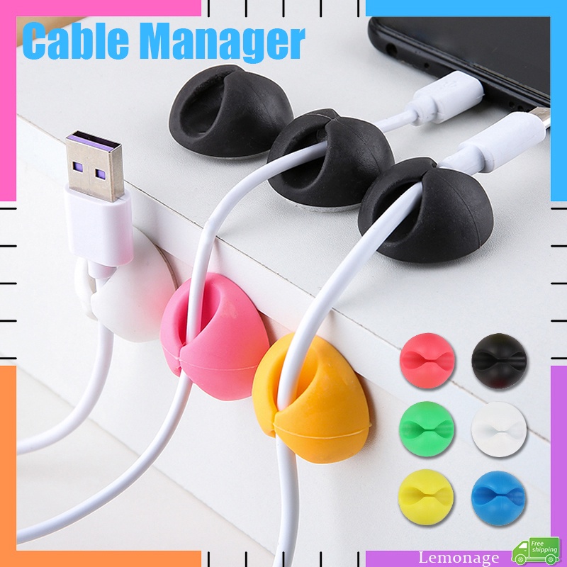 ซื้อ 5 แถม 1 ฟรี1Pc Cable Management Cable Organizer Soft Silicone Cable Winder สําหรับหูฟังสายชาร์จสายไฟ