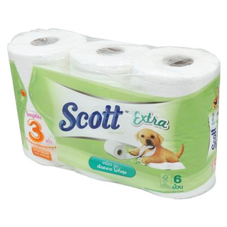 กระดาษชำระ SCOTT EXTRA SP JUMBO ROLL แพ็ค 6 ชิ้น สะอาด ปลอดภัยต่อการใช้งาน