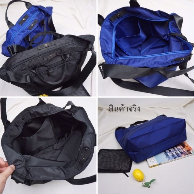 N018 กระเป๋าผ้าไนล่อน​ ใบใหญ่​ จะถือ​ หรือสะพายก้อได้​ งานดีนะคะ