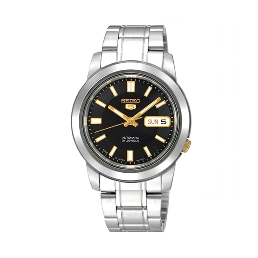 SEIKO 5 Automatic Men's Watch รุ่น SNKK17K1 สีเงิน/สีดำ
