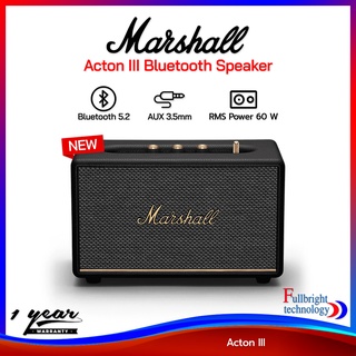 Marshall Acton III Bluetooth Speaker ลำโพงไร้สาย บลูทูธเวอร์ชั่น 5.2 กำลังขับสูงสุด 60 วัตต์ รับประกันศูนย์ไทย 1 ปี