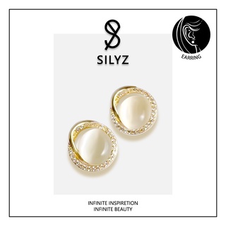 Silyz ต่างหูโอปอล ต่างหูสไตล์เกาหลี ต่างหู Rhinestone S-120