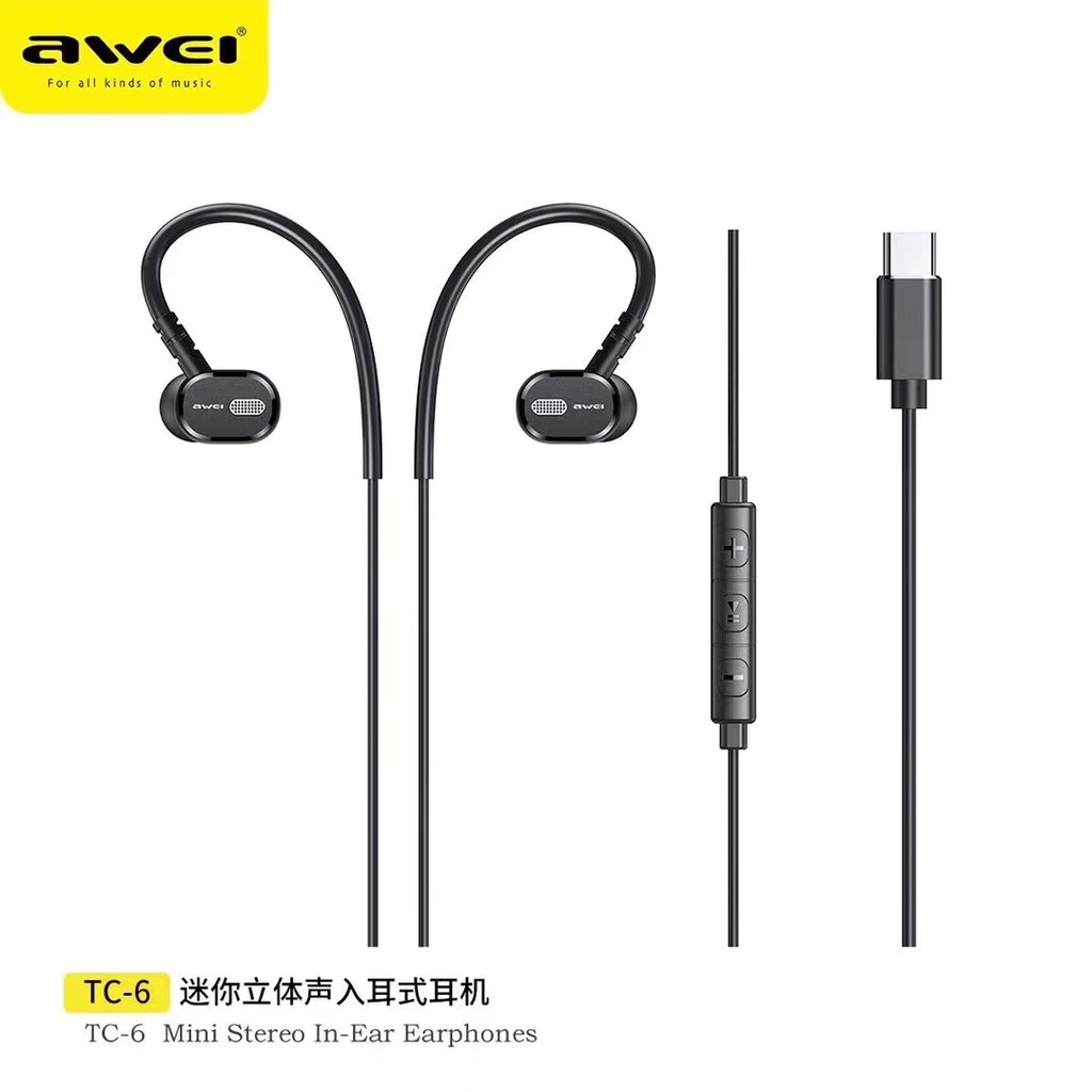 Awei TC-6 หูฟังType-C Jack in-ear headphone