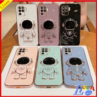 เคส OPPO A94 A91 Reno3 Reno 4 Reno 5 A93 Reno2 F Reno 2 เคสโทรศัพท์มือถือ ลายนักบินอวกาศ พร้อมขาตั้ง สําหรับ YHY