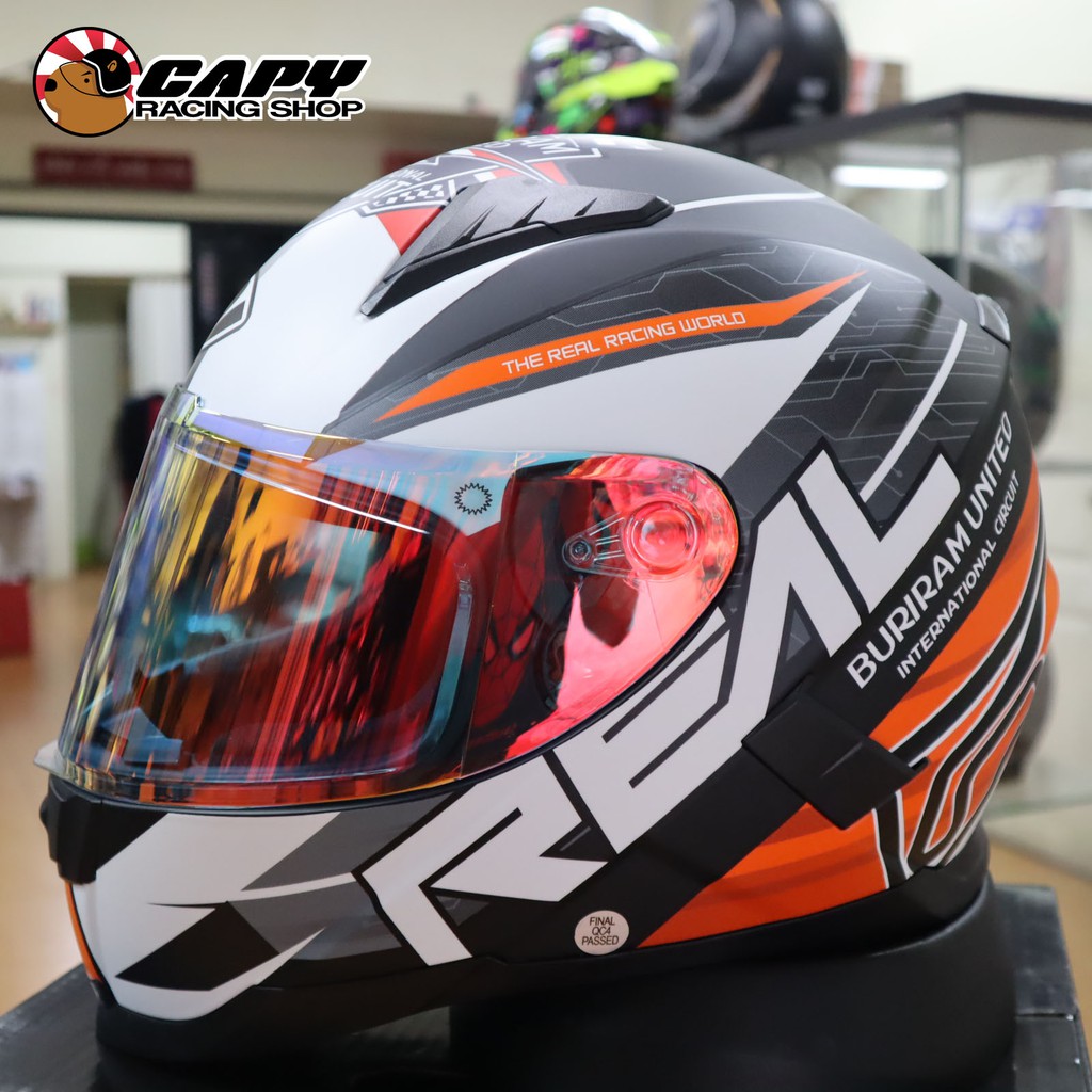 หมวกกันน็อค Real Helmet รุ่น Harrier ลาย พิเศษ LIMITED สนาม THAILAND GP ในการแข่งขัน MOTO GP ((สีส้ม