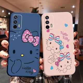 เคสโทรศัพท์ ซิลิโคนนิ่ม ขอบตรง ลายแมวคิตตี้น่ารัก สําหรับ OPPO A16 A94 A53 A15 A15S A12 A7 A5S A52 A72 A92 A74 A54