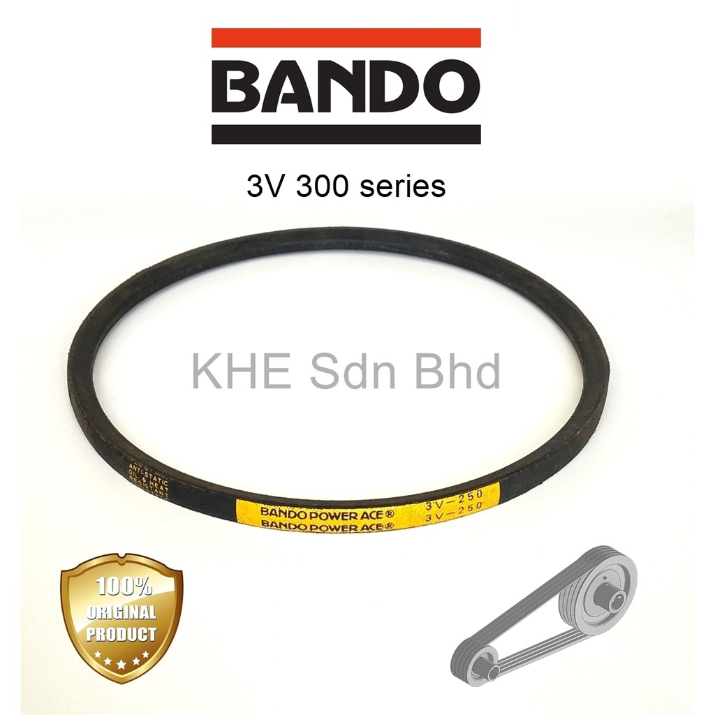 Bando เข็มขัด 3V300 3V315 3V335 3V355 3V375 Power Ace 3V-300 3V-315 3V-335 3V-355 3V-375 พัดลมเข็มขั