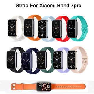 สายนาฬิกาข้อมือสมาร์ทวอทช์ TPU สายซิลิโคน สีสันสดใส สําหรับ Xiaomi Mi Band 7 Pro