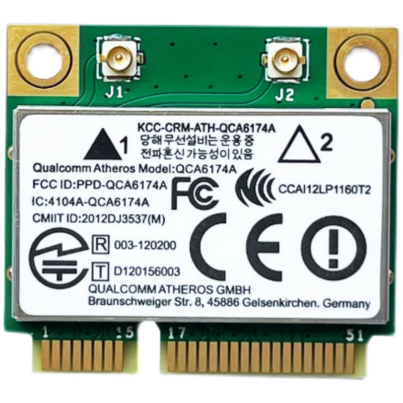 ยี่ห้อใหม่Atheros QCA6174A Dual Band AC 1200Mบลูทูธ 4.2 การ์ดเครือข่ายไร้สายเปลี่ยนQCA9377