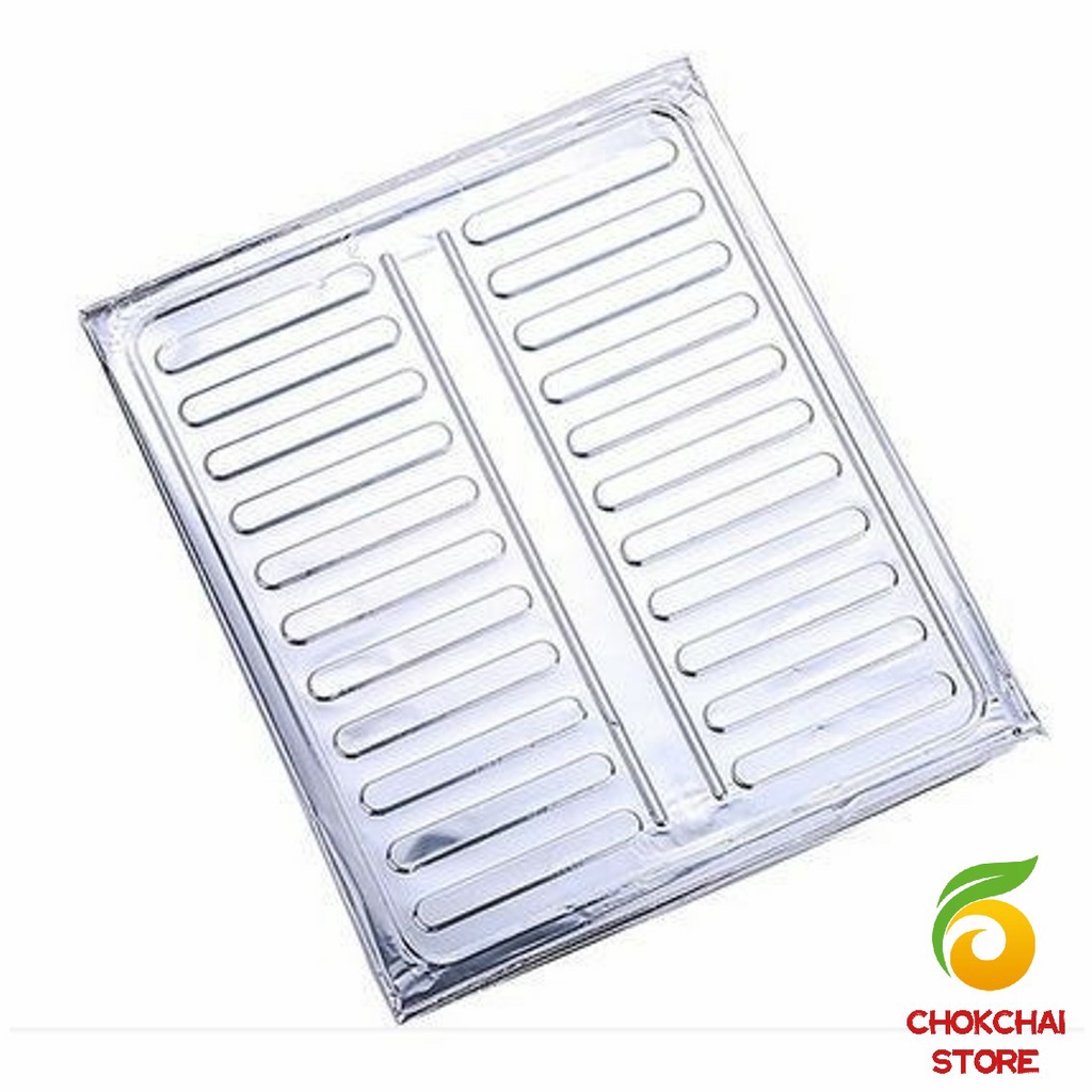 Chok แผ่นอลูมิเนียม สีตะกั่ว กันน้ำมันกระเด็น ฉากกั้นน้ำมันกระเด็น สำหรับ 1 เตา  plate to prevent oil spillage - รูปที่ 6