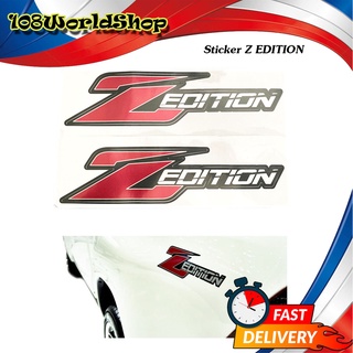 สติ๊กเกอร์ sticker Z - EDITION พื้นดำ Z แดง (ตามรูป) สติ๊กเกอร์ ติด toyota hilux revo zedition ดำแดง 2ชิ้น toyota revo