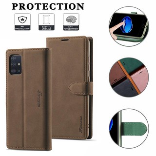 Samsung Galaxy A71 A51 A41 A31 (4G) Luxury Magnetic Button Flip Cover Card Slot Leather Case ปลอกโทรศัพท์