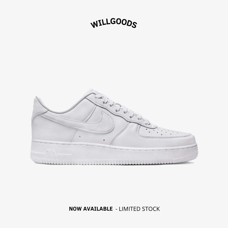 Nike Air Force 1 '07 Fresh Triple White กระเป๋าหนัง ของแท้ แบบเต็มตัว