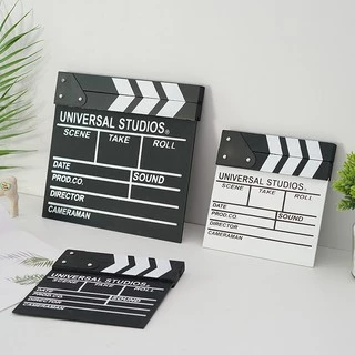 [ส่งด่วน] กระดานสเลทคัทฉากภาพยนตร์ หนังสั้น พร็อพถ่ายรูปมินิมอล สำหรับถ่ายหนัง สีดำและขาว Movie Slate Film