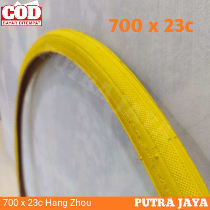 ยางรถแข่ง 700 x 23 c fixie ยางนอก 700 x 23c จักรยานเสือหมอบสีเหลือง Hang Zhou คุณภาพสูง