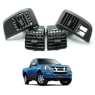 ชุด ช่องลมแอร์ ครอบช่องแอร์(ทั้งคัน) 4ชิ้น สีดำ สำหรับ Isuzu D-Max ปี 2003-2006