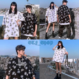 🌟st.f_shop🌟เสื้อยืดoversize สกรีนพิมลายทั้งตัวหน้าหลังลายวัว อก44-46ยาว 30”ใส่ได้ทั้งหญิง-ชาย