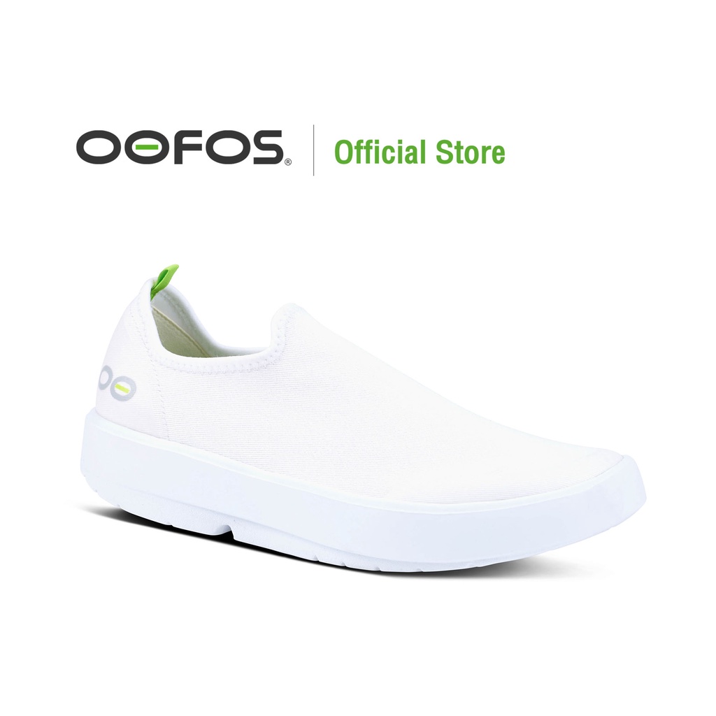 OOFOS OOMG WOMEN'S  EEZEE LOW WHITE & WHITE รองเท้าเพื่อการฟื้นฟู