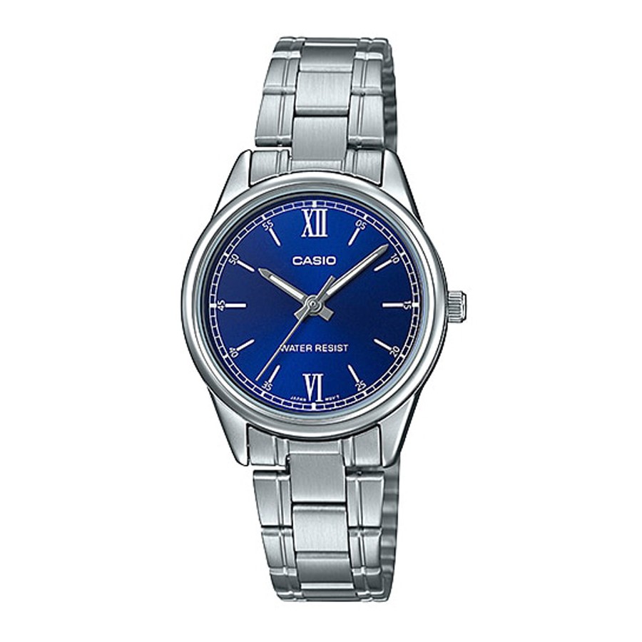 Casio Standard นาฬิกาข้อมือผู้หญิง สายสเตนเลส รุ่น LTP-V005D,LTP-V005D-2B2 - สีน้ำเงิน