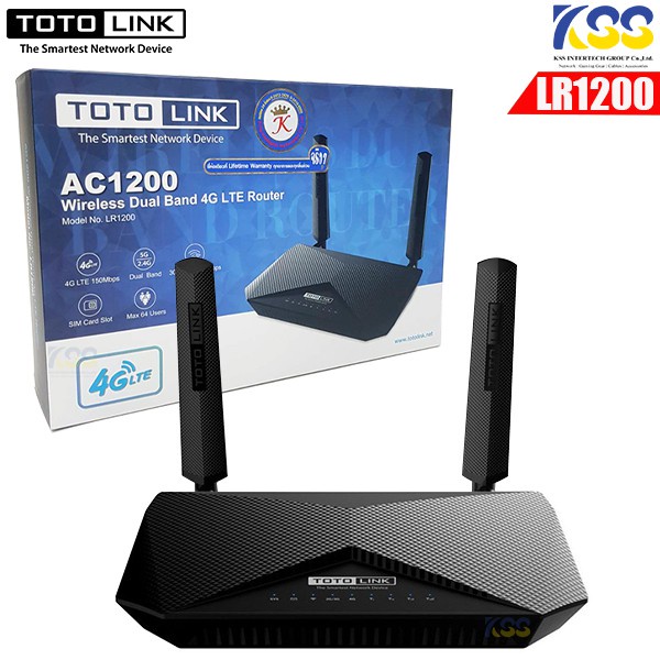 ▧▲เร้าเตอร์ใส่ซิม4G TOTOLINK Wireless Dual Band 4G LTE Router รุ่น LR1200