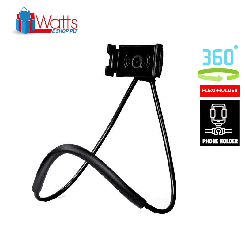 WATTS คอ 360 หมุน Selfie โทรศัพท์แท็บเล็ต Lazy Pod Holder Mount Gooseneck Pemegaang Handphone