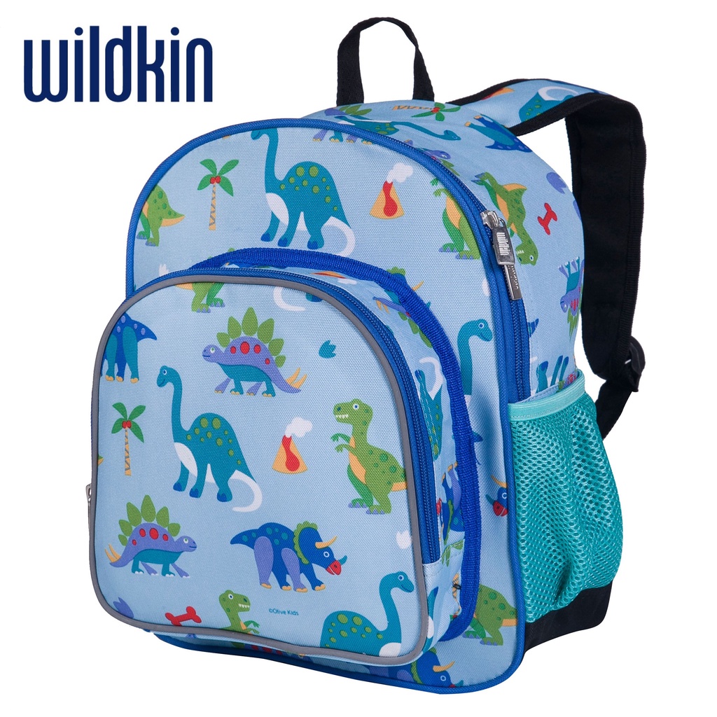 Wildkin Olive Kids Dinosaur Land Pack n Snack Backpack (สําหรับโรงเรียนอนุบาลและก่อนวัยเรียน)