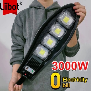 Liibot โคมไฟพลังงานแสงอาทิตย์ 3000W LED กลางแจ้ง มี 4 โหมด เซนเซอร์ตรวจจับการเคลื่อนไหว กันน้ํา โคมไฟพลังงานแสงอาทิตย์ โคมไฟสวน