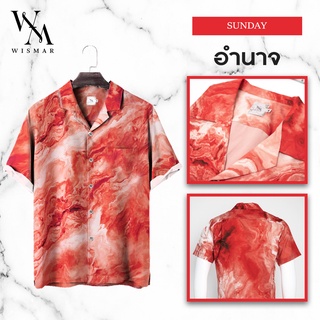 เสื้อเชิ้ตฮาวายแขนสั้น ลายหินอ่อน(ลายวันอาทิตย์) : Hawaii Sunday Marble Shirt  Short-sleeved