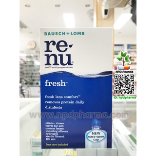 แถมตลับในกล่อง น้ำยาแช่คอนแทคเลนส์  Bausch &amp; Lomb Renu #120ml contact lens