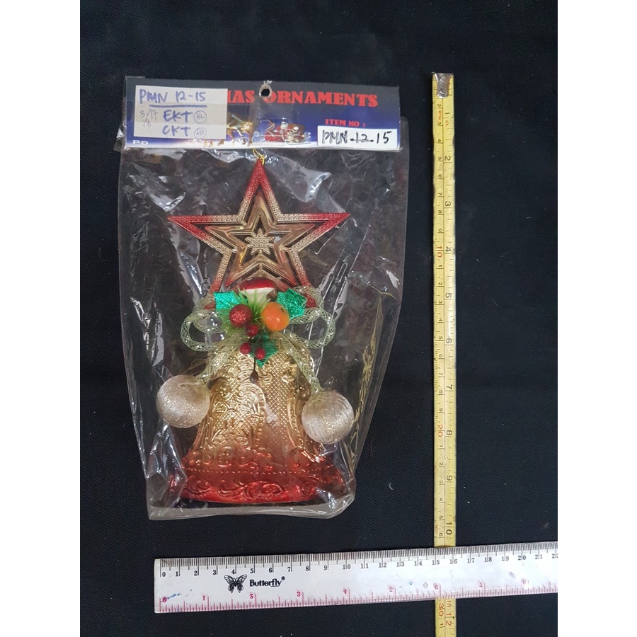 ของเล่นคริสต์มาส PMN 12-15 ระฆัง + STAR K + BALL X2 PURNAMA DJAYA FLOWERS SBY