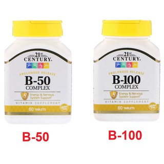 พร้อมส่ง!!! 21st Century, B-50 Complex, Prolonged Release, 60 Tablets